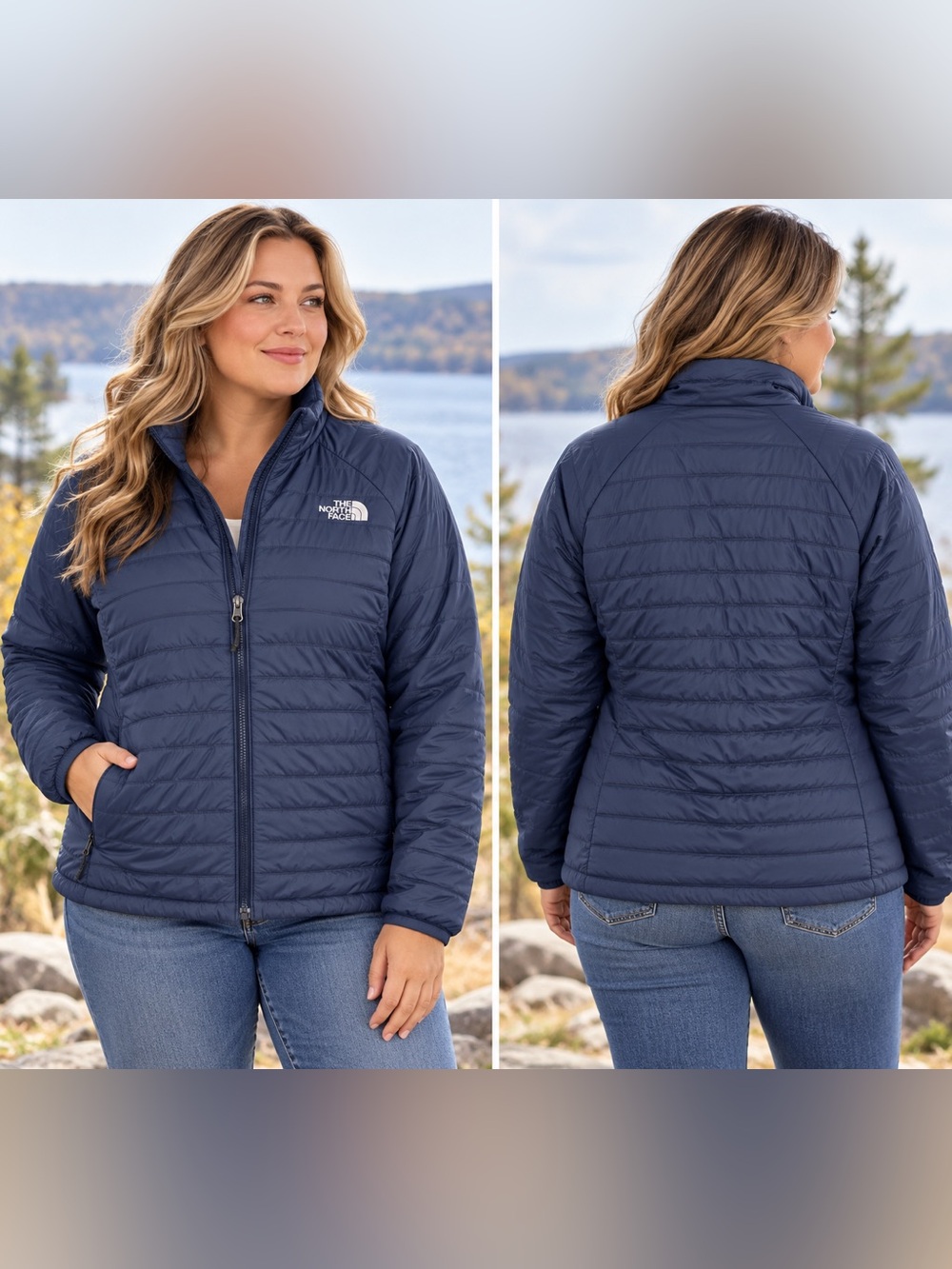 The Nortg Face Size XL Lightweight Puffer Womens Jacket